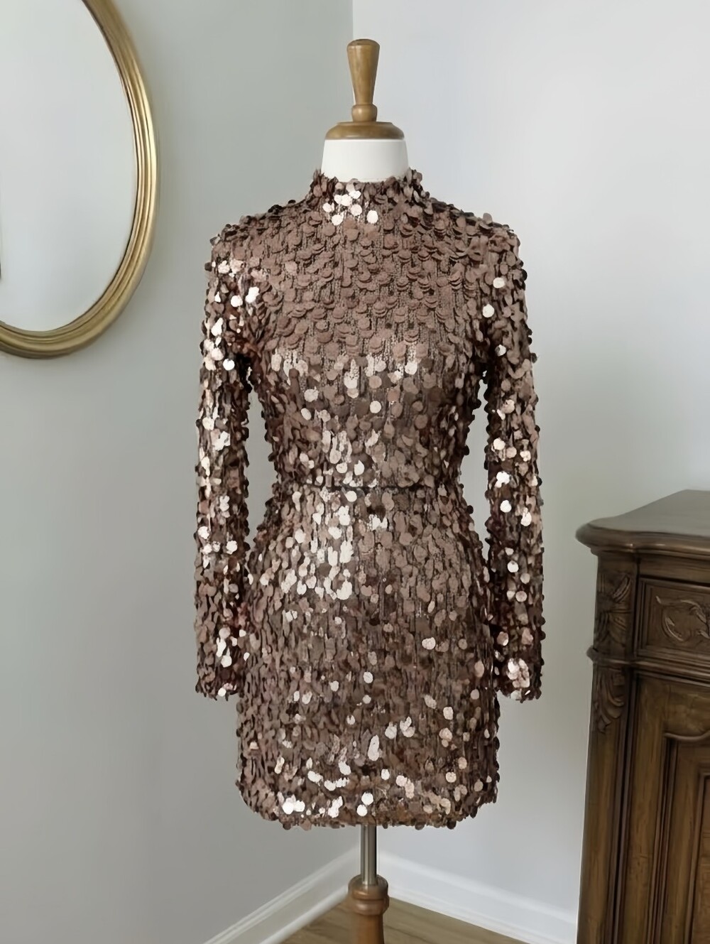 🤎 DKNY Sequin Top & Skirt Set, Size M ~ New w/ tags